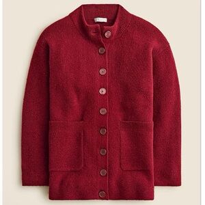 J.Crew Burgundy Maroon Relaxed Milano Stitch Cardigan Sweater 2024
